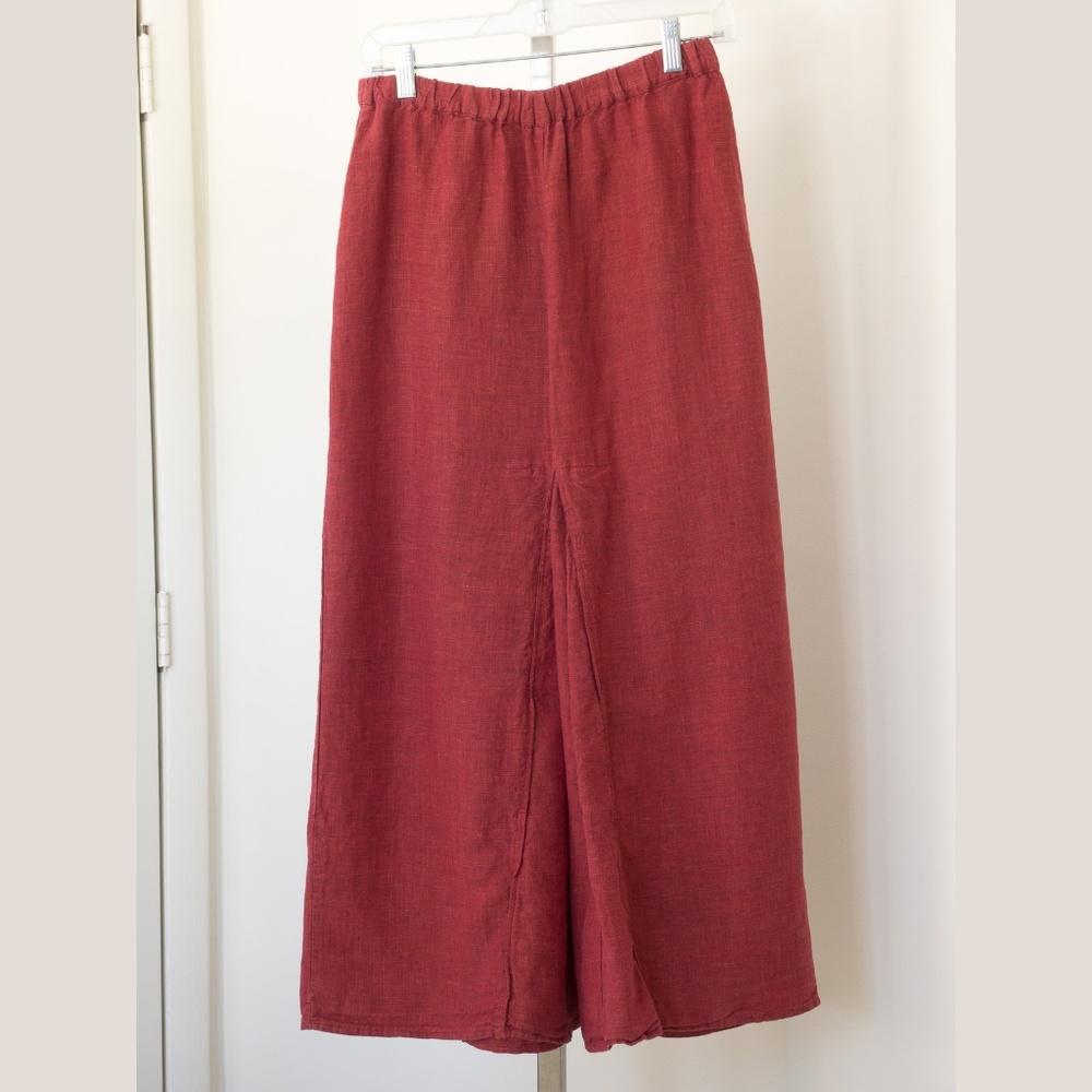 Flax Skirt S Dark Red Linen All day Comfort